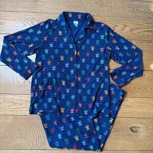 Hanna Andersson Women Menorah Print Pajama Set SZ M Hypoallergenic OEKO TEX